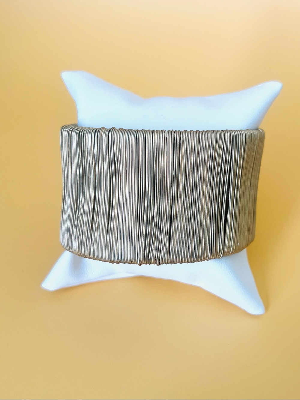 Wide open gold plated wire cuff bracelet
